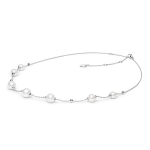 Colier perle naturale albe pe lantisor argint DiAmanti SK20223N_W-G (Argint 925‰ 2,8 g.)
